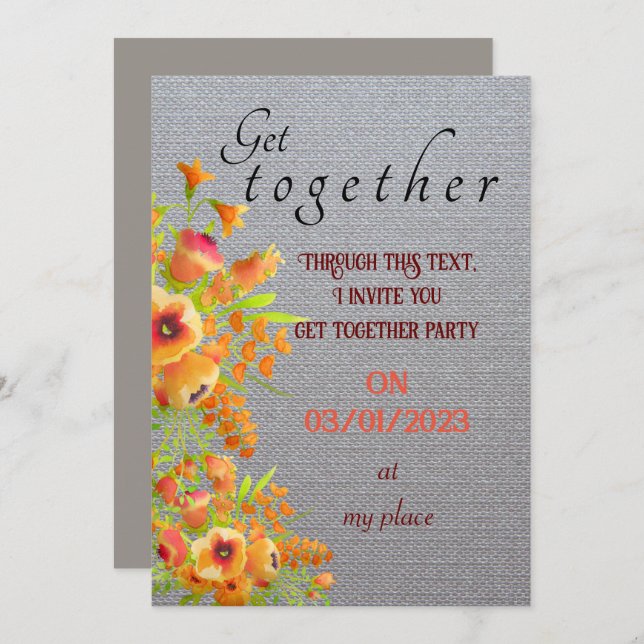 Convites Friends get together  invitation (Frente/Verso)
