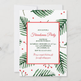 Convites Friendsmas Elegância Natal Sempre Verde