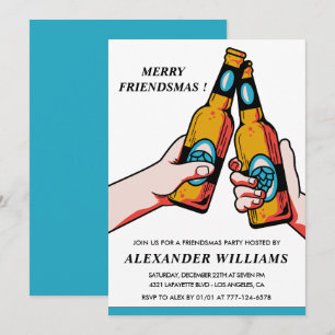 Convites Friendsmas Feliz Friendsmas Azul