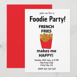 Convites Fries franceses Fries Fast Comida Foodie