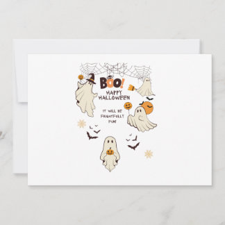 Convites Frightfully Fun Ghosts – Cute Halloween Cartoon 