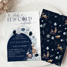 Convites Frio bebê fora do Chá de fraldas de veado floral d