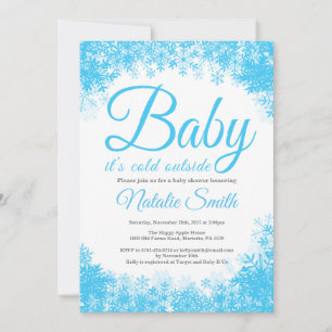 Convites Friozinho Lá Fora Chuvinha de Neve Baby Shower