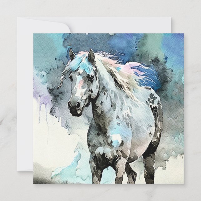 Convites Frisky Appaloosa Mare Watercolour (Frente)
