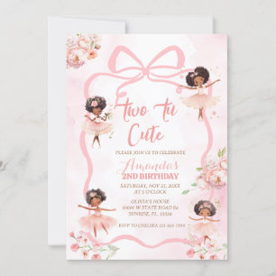 Convites Friso Africano Ballerina Dois Tu Cute Aniversário