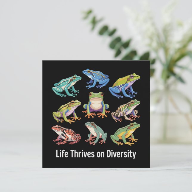 Convites Frog Autism Neurodiversity is Necessary SPED  (Em pé/Frente)