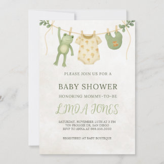 Convites Frog Baby Shower Invitation