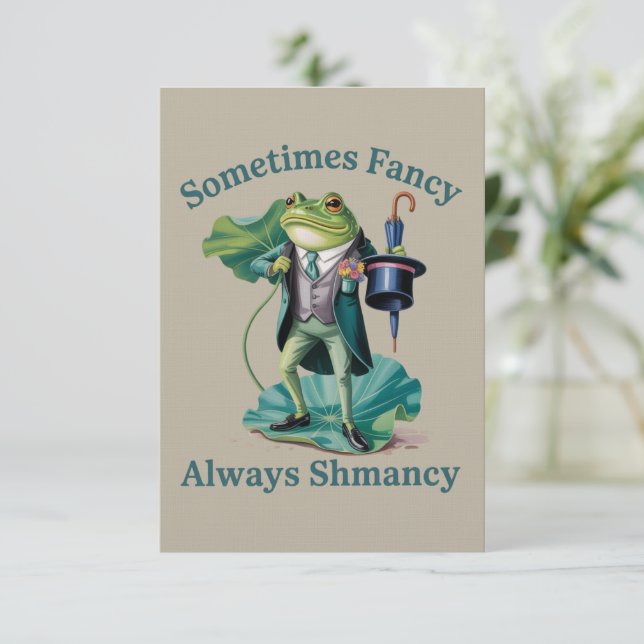 Convites Frog Sarcastic Sometimes Fancy Always Shmancy  (Em pé/Frente)