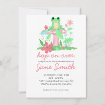 Froggie Fun Frog Baby Shower Invitation Girl