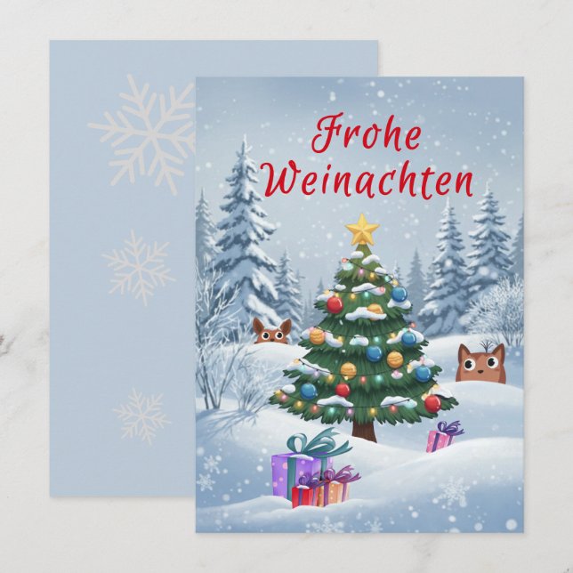Convites Frohe Weinachten (Frente/Verso)