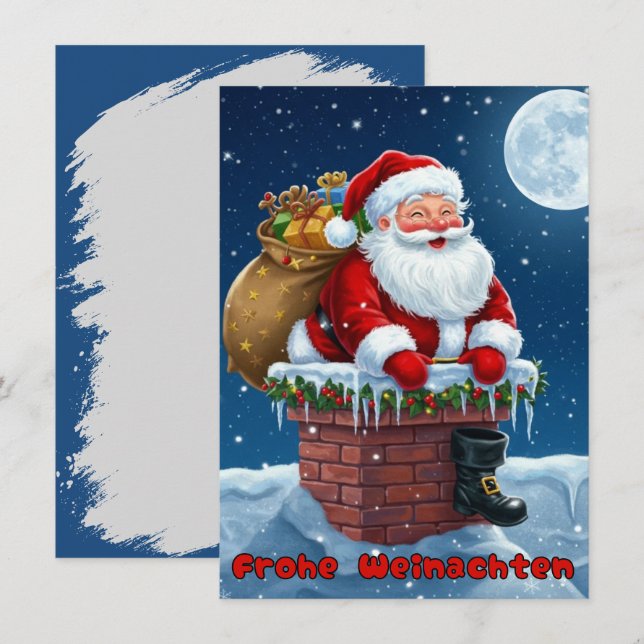 Convites Frohe Weinachten, Postkarte  (Frente/Verso)
