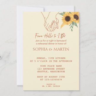 Convites From ‘Hello’ to ‘I Do’ Rehearsal Dinner Invitation