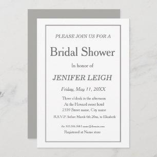 Convites Fronteira de cinzas de Prata Elegante