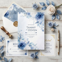 Fronteira de Rosa de Aquarela Veia Dourada Índigo
