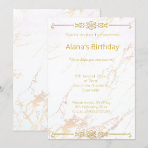 CONVITES FRONTEIRA DOURADA BRANCA ELEGANTE MODERNA