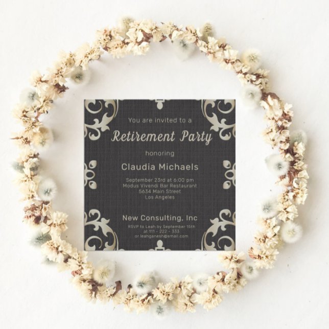 Convites Fronteira Dourada Elegante Do Partido Da Reforma P (Criador carregado)