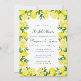 Convites Fronteira floral de limão em aquarela