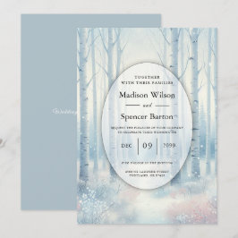 Convites Frosted Blue Birch Forest Wedding
