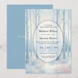 Convites Frosted Blue Birch Forest Wedding