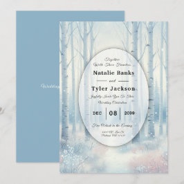 Convites Frosted Blue Birch Forest Wedding