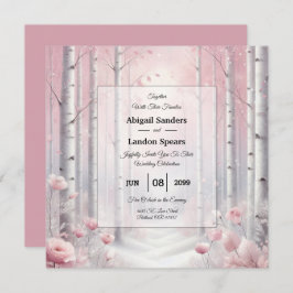 Convites Frosted Petals in a Winter Woodland Wedding