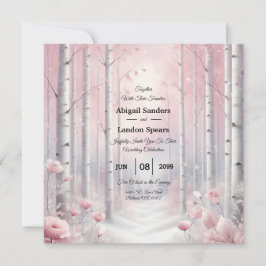 Convites Frosted Petals in a Winter Woodland Wedding