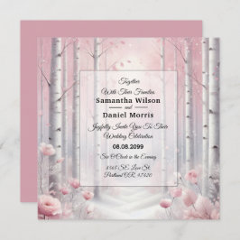 Convites Frosted Petals in a Winter Woodland Wedding