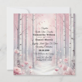 Convites Frosted Petals in a Winter Woodland Wedding