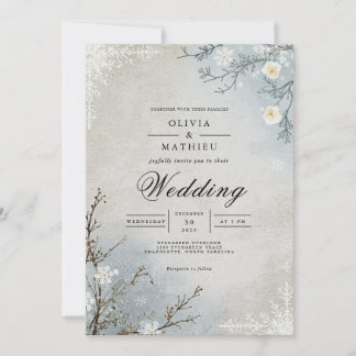 Convites Frosty Branches Romance Wedding