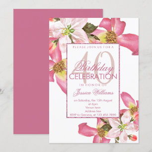 Convites Frotas Exóticas de Flores de Aquarela aniversári