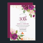 Convites Frotas lindas, aniversário de 30 anos cor-de-rosa<br><div class="desc">Aniversário de 30 anos cor-de-rosa das flores deslumbrantes Ver coleção correspondente em Niche e Nest Store</div>