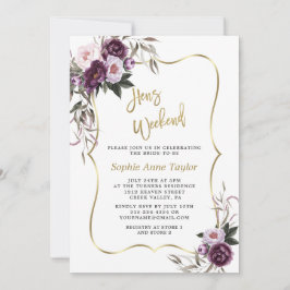 Convites Frotas Roxas Douradas Hens Bachelorette Weekend