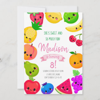 Convites Fruit Birthday Invitation, Tutti Frutti Invitation