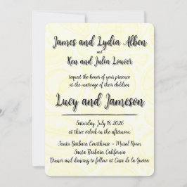 Convites Fruity yellow citrus formal wedding invitation