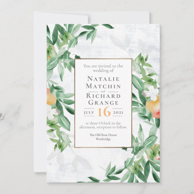 Convites Fruta abundante de pomar de Verão (Frente)