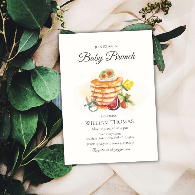 Convites Fruta Baby Brunch Pancake Pacifier Chá de fraldas (Fruit Baby Brunch Pancake Pacifier Baby Shower Invitation)