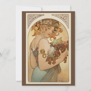 Convites Fruta de Alphonse Mucha, Arte Novo Vintage