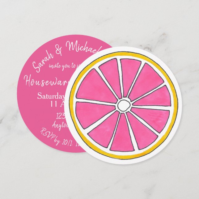 Convites Fruta de citrinos rosa Brunei Tropical Beach (Frente/Verso)