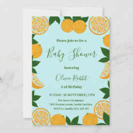 Convites Fruta de Orange Party - Chá de fraldas fresco