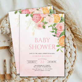 Convites Fruta de Tema Citrus Chá de fraldas Floral