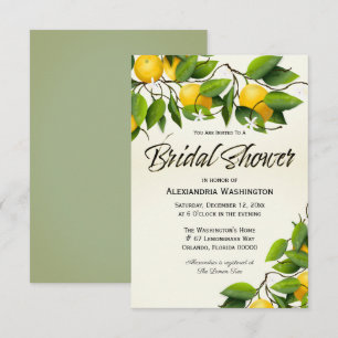 Convites Fruta Moderna de Limão Vintage  Chá de panela 