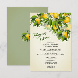 Convites Fruta Moderna de Limão Vintage  Janto de ensaio