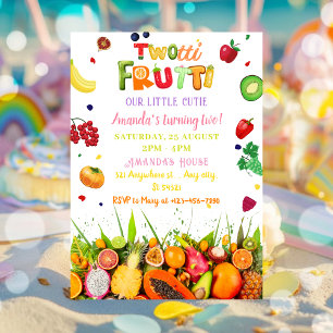 Convites Fruta tropical Twotti Frutti Aniversário