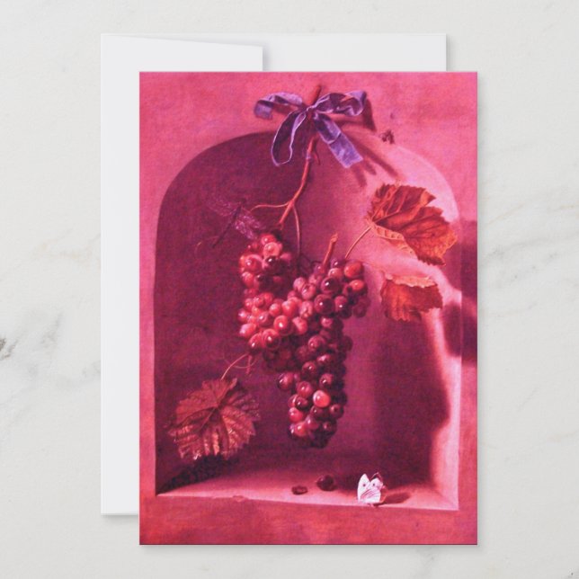 Convites FRUTAS DA ESTAÇÃO - PROSPERIDADE, rosa vermelho ma (Frente)