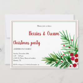 Convites Frutas de Natal e Creme em Vermelho e Verde