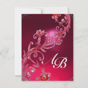 Convites FRUTAS MÁGICAS 4, GELADEIRA rubi vermelho MONOGRAM