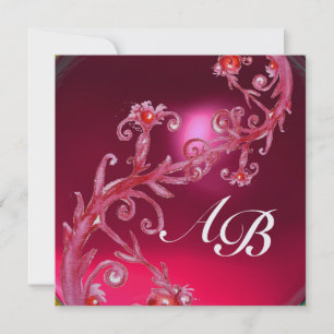 Convites FRUTAS MÁGICAS 4, GELADEIRA rubi vermelho MONOGRAM
