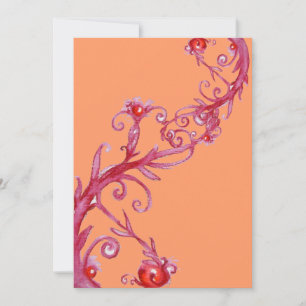 Convites FRUTAS MÁGICAS, rosa vermelho