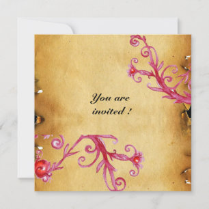 Convites FRUTAS MÁGICAS  selo de cera MONOGRAMA pergaminho