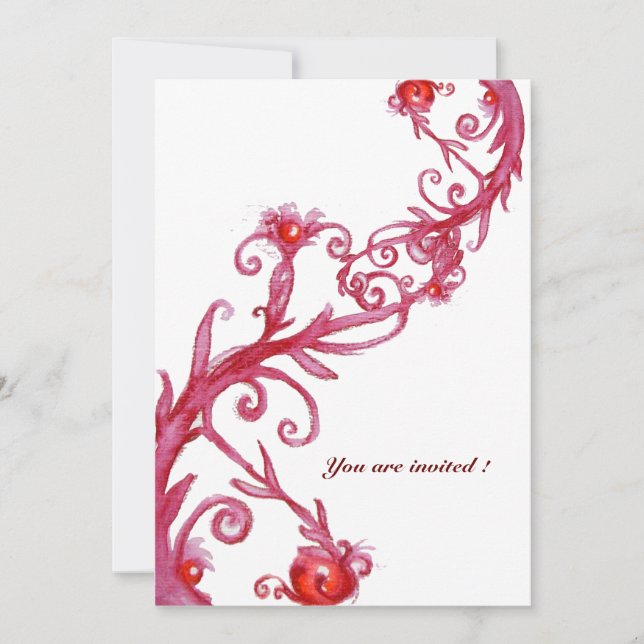 Convites FRUTAS MÁGICAS, vermelhas brancas (Frente)